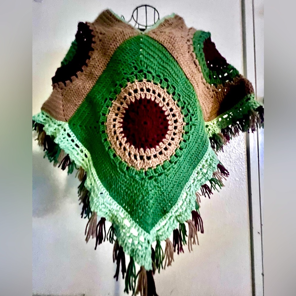 Handmade crochet poncho